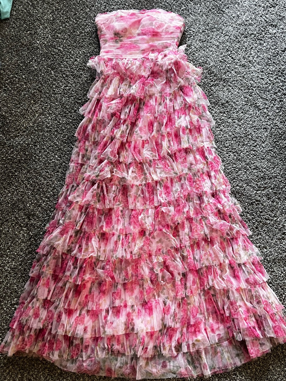 Altar'd State Pink Floral Tiered Ruffle Girls Dress